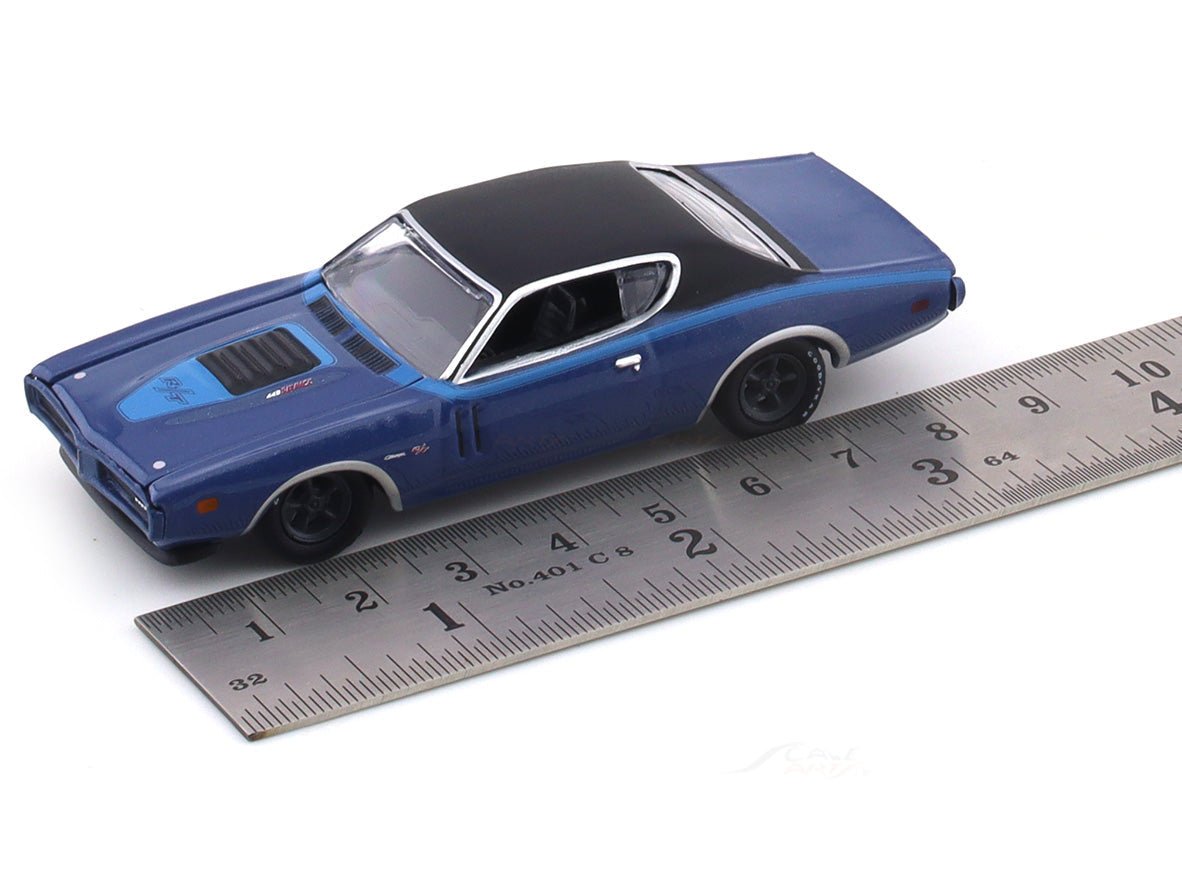 1971 Dodge Charger R/T 440-6-Pack blue 1:64 M2 Machines diecast scale model collectible