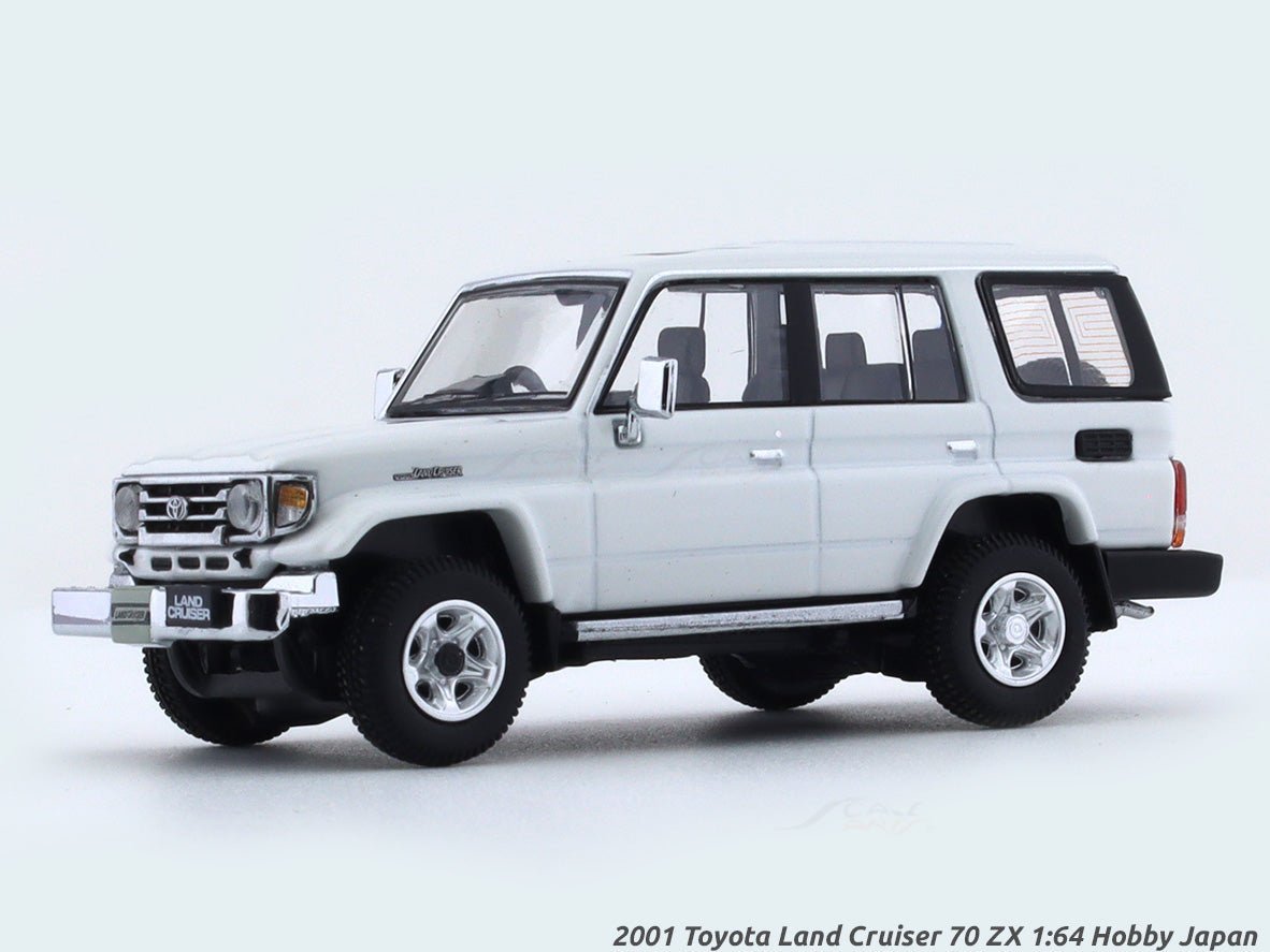 2001 Toyota Land Cruiser 70 ZX white 1:64 Hobby Japan diecast scale model collectible