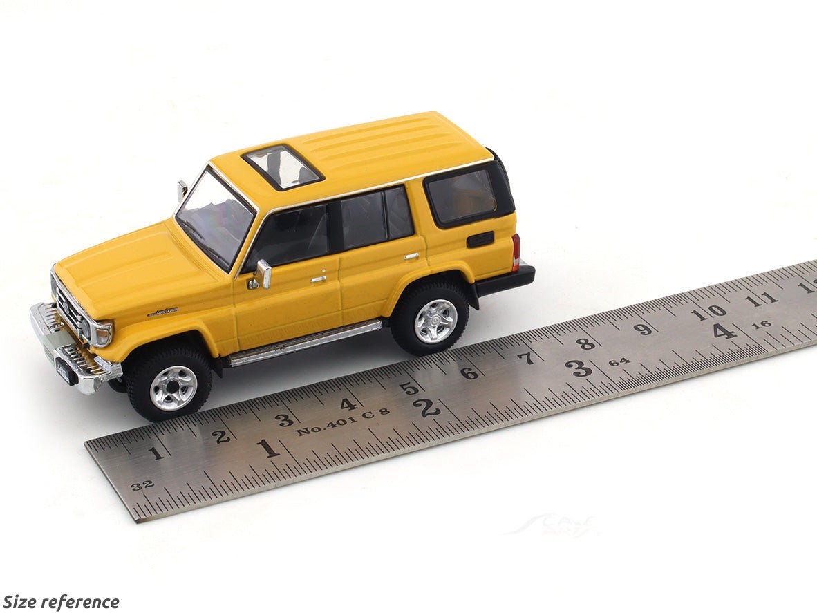 2001 Toyota Land Cruiser 70 ZX yellow 1:64 Hobby Japan diecast scale model collectible