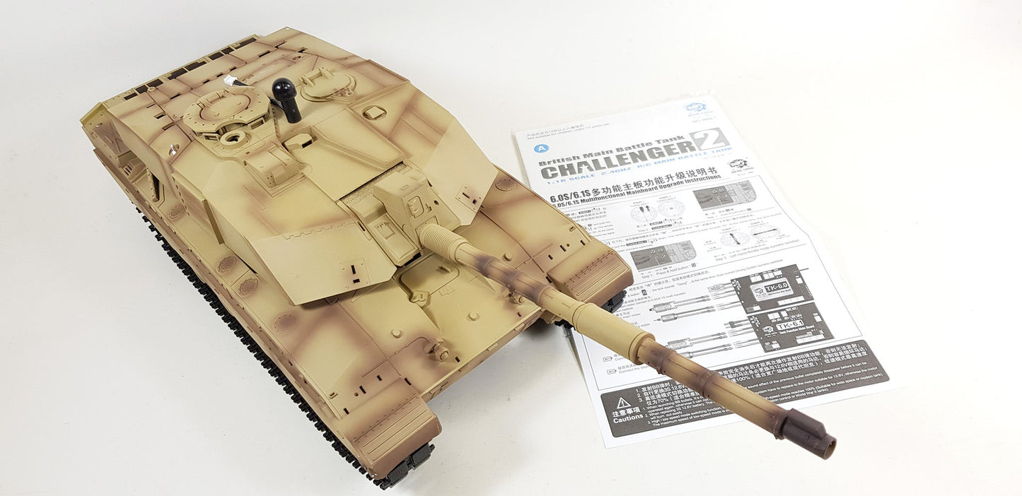 BB Firing Heng Long Challenger 2 Radio Remote Controlled RC Tank Model 1/16 UK 2.4G Smoke Sound Infrared Metal Suspension Arms Version 7