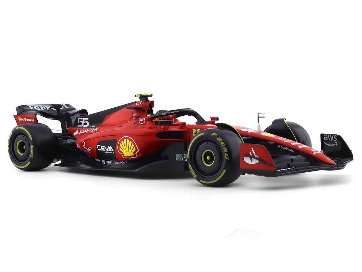 2023 Ferrari SF-23 #55 Carlos Sainz Jr. 1:18 Bburago & Coffee mug Scale Model car collectible
