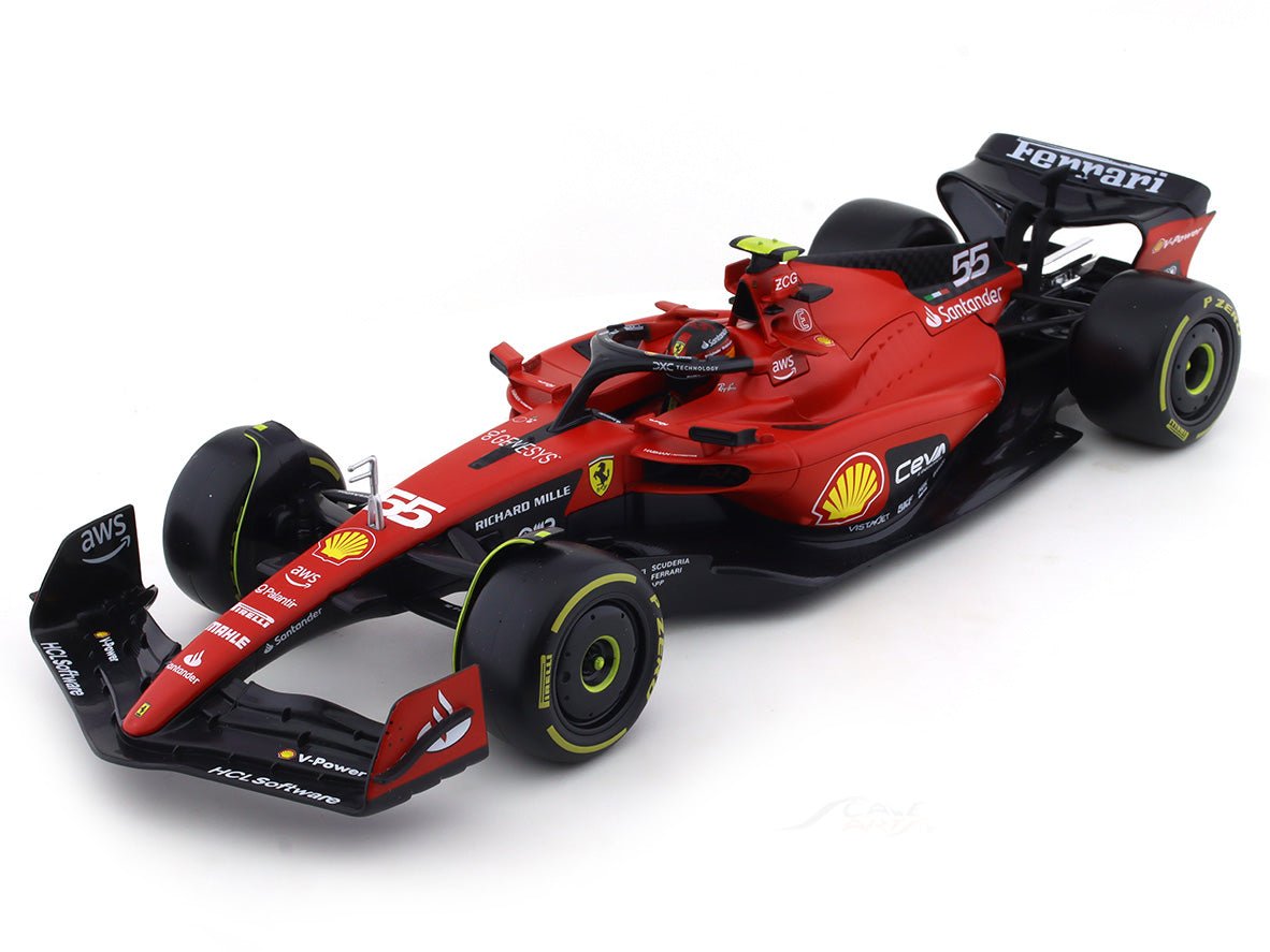 2023 Ferrari SF-23 #55 Carlos Sainz Jr. 1:18 Bburago & Coffee mug Scale Model car collectible