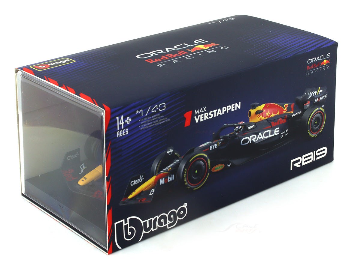 2023 Red Bull Racing RB19 #1 Max Verstappen 1:43 Bburago & coffee mug scale model car collectible