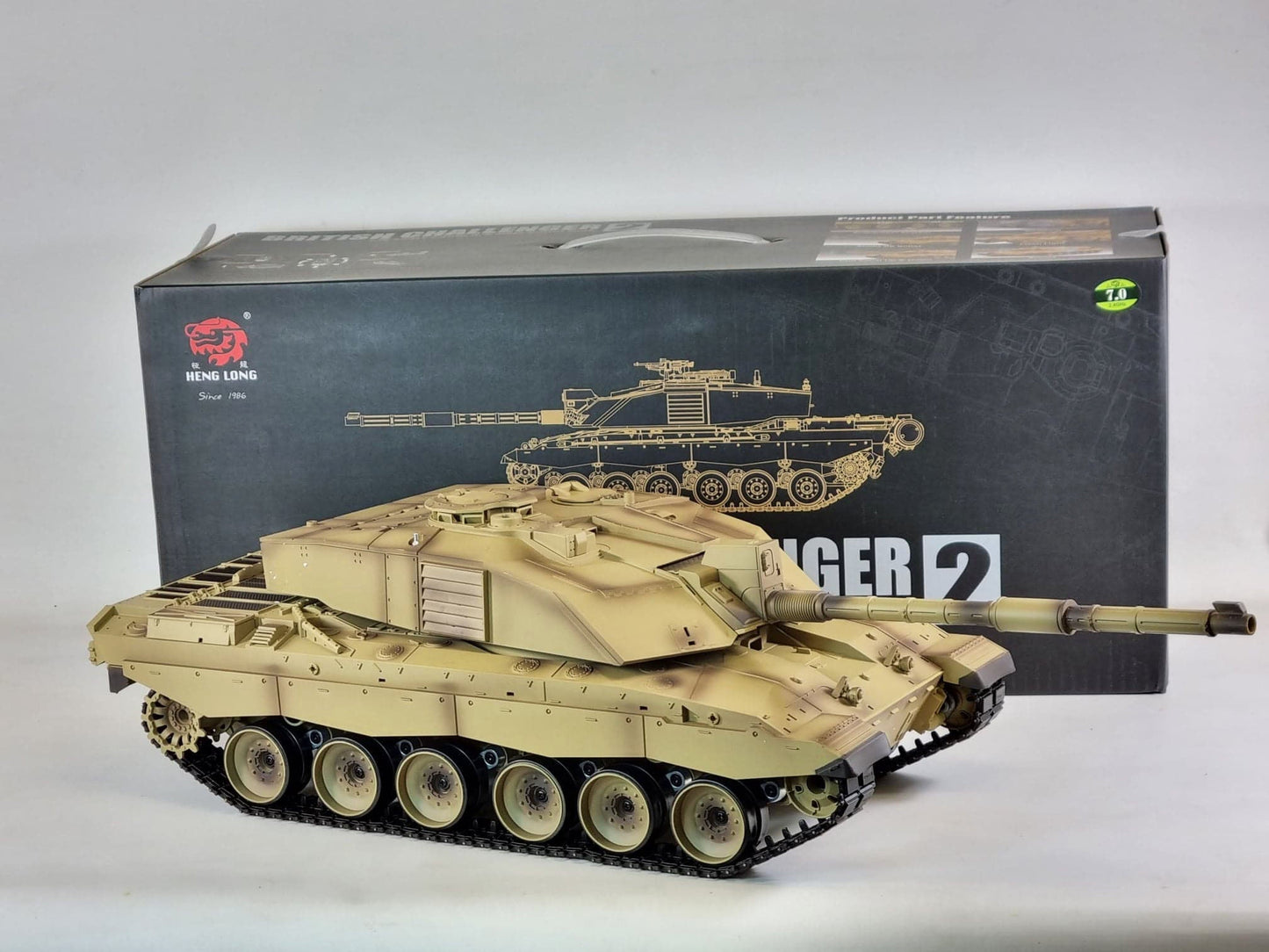 BB Firing Heng Long Challenger 2 Radio Remote Controlled RC Tank Model 1/16 UK 2.4G Smoke Sound Infrared Metal Suspension Arms Version 7
