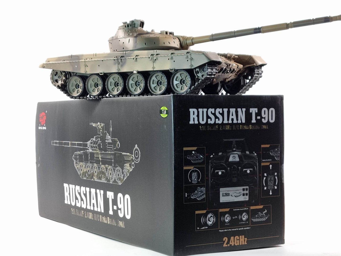 90 RC model Tank - Smoke, Sound, BB Firing, Infrared, Upgraded Metal Suspension Arms