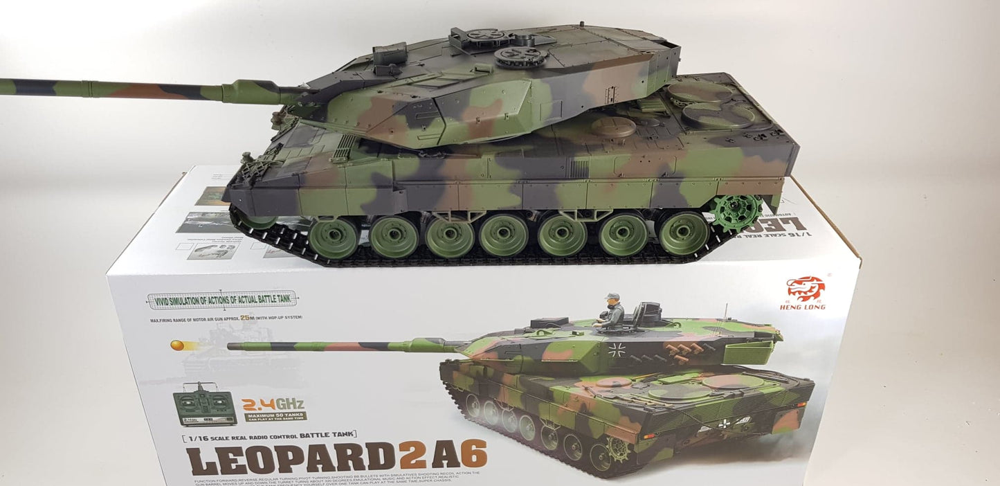 Remote Control R/C Model Heng long 3889-1 1/16 2.4G German Leopard A6 RC Tank Version 7 METAL SUSPENSION