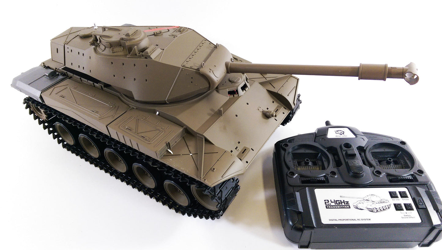 RC 1:16 Heng Long BB Firing Walker Bulldog Tank Remote Control LATEST Version 7 Twin Sound 2.4G RC USA M41A3 Smoking Army Battle Tank INFRARED