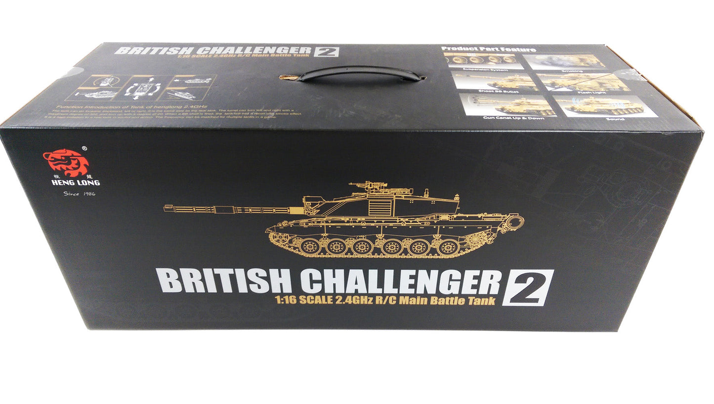 BB Firing Heng Long Challenger 2 Radio Remote Controlled RC Tank Model 1/16 UK 2.4G Smoke Sound Infrared Metal Suspension Arms Version 7