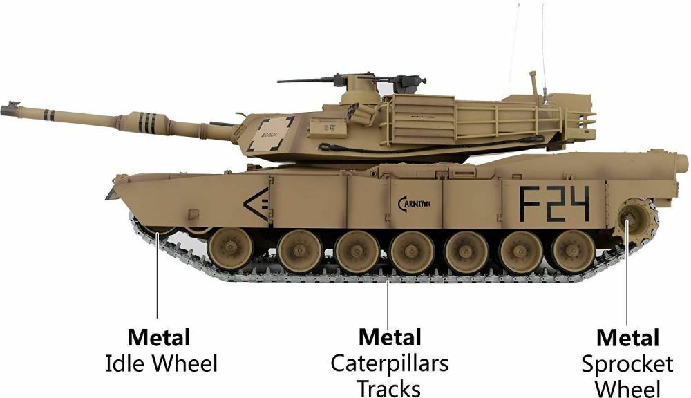 M1A2 Abrams RC Tank Desert Metal Tracks Metal Gearbox