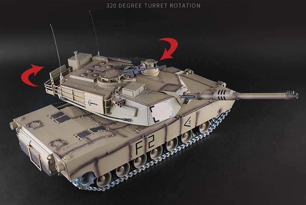 M1A2 Abrams RC Tank Desert Metal Tracks Metal Gearbox