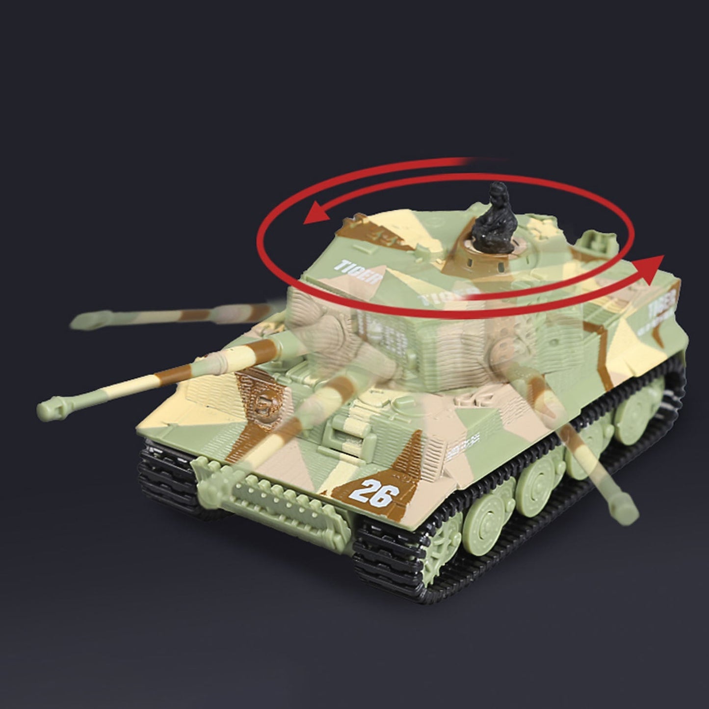 1:72 Ready to Run Mini Tank RC German Tiger Toy WW2 Battle Tank Easy Model 2.4G Painted and Assembled for Multiplayer Games