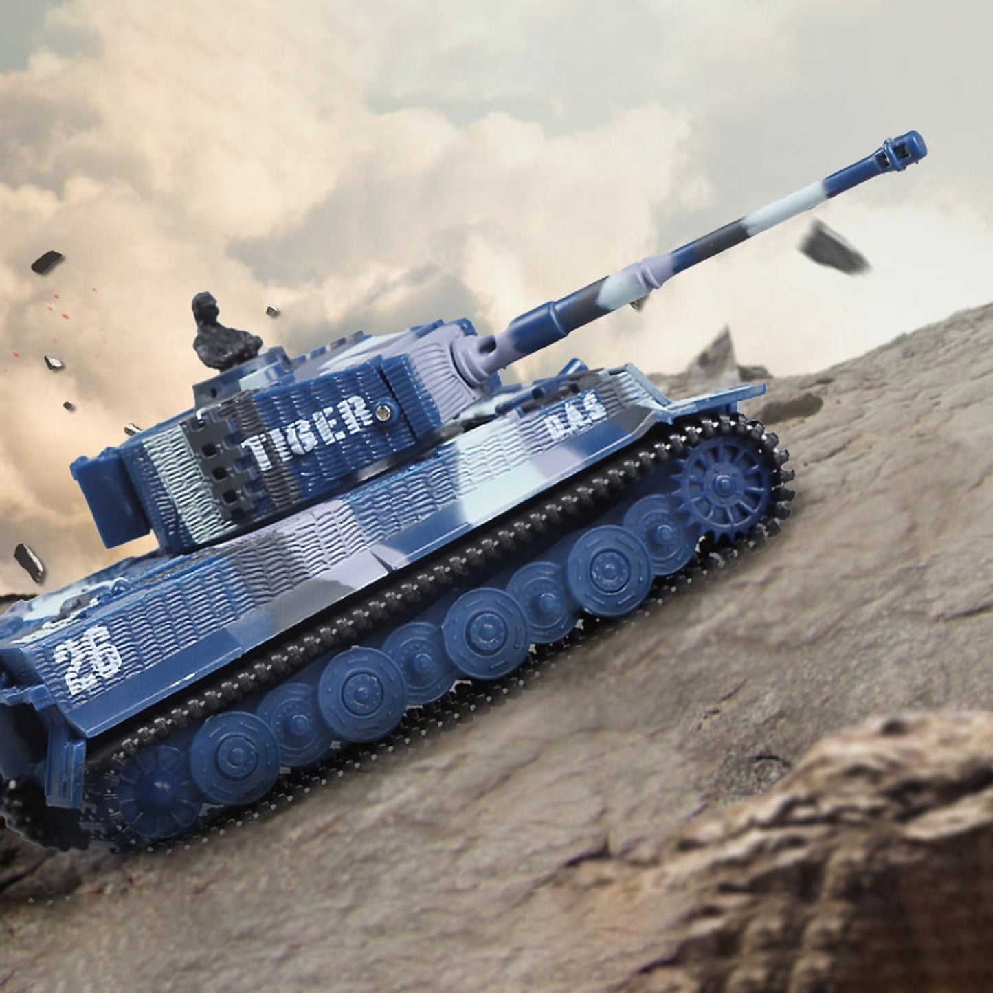 1:72 Ready to Run Mini Tank RC German Tiger Toy WW2 Battle Tank Easy Model 2.4G Painted and Assembled for Multiplayer Games