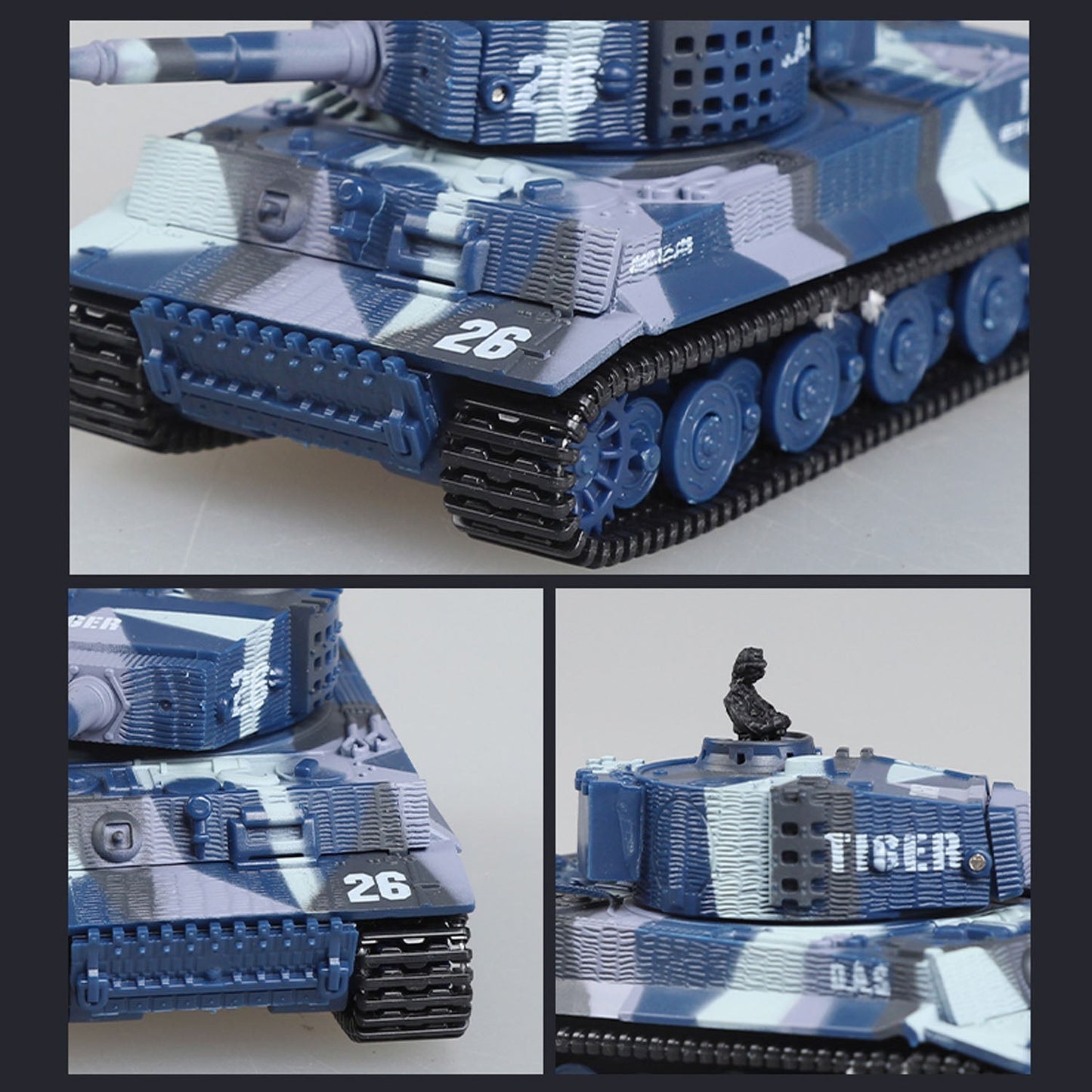 1:72 Ready to Run Mini Tank RC German Tiger Toy WW2 Battle Tank Easy Model 2.4G Painted and Assembled for Multiplayer Games