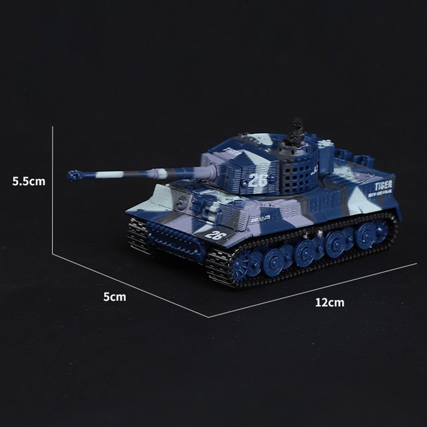 1:72 Ready to Run Mini Tank RC German Tiger Toy WW2 Battle Tank Easy Model 2.4G Painted and Assembled for Multiplayer Games