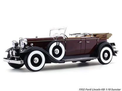 1932 Ford Lincoln KB Maroon 1:18 SunStar diecast scale model car collectible