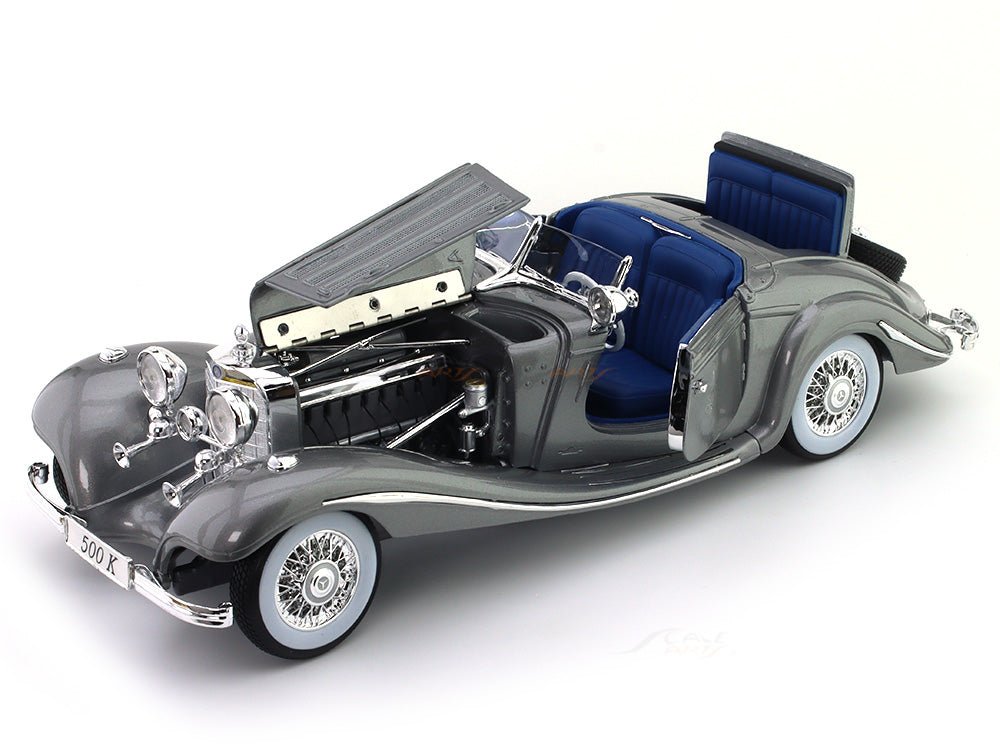1936 Mercedes-Benz 500K Type Specialroadster grey 1:18 Maisto diecast scale model