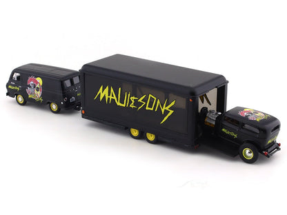 1964 Ford Econoline Truck “MAUI & SONS” & 1932 Ford Tutor Sedan 1:64 M2 Machines diecast hauler scale model