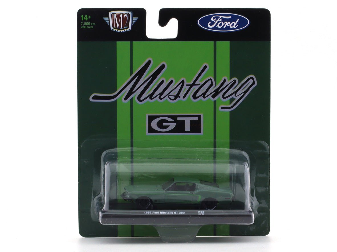 1968 Ford Mustang GT-390 green 1:64 M2 Machines diecast scale model collectible