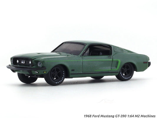 1968 Ford Mustang GT-390 green 1:64 M2 Machines diecast scale model collectible