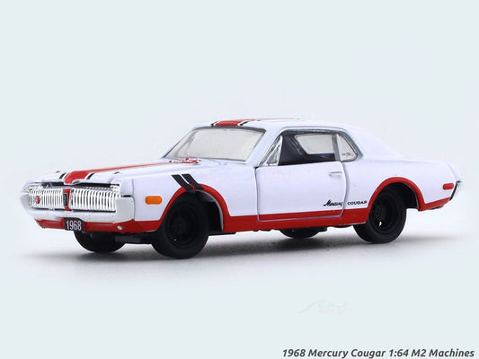 1968 Mercury Cougar white 1:64 M2 Machines diecast scale model collectible