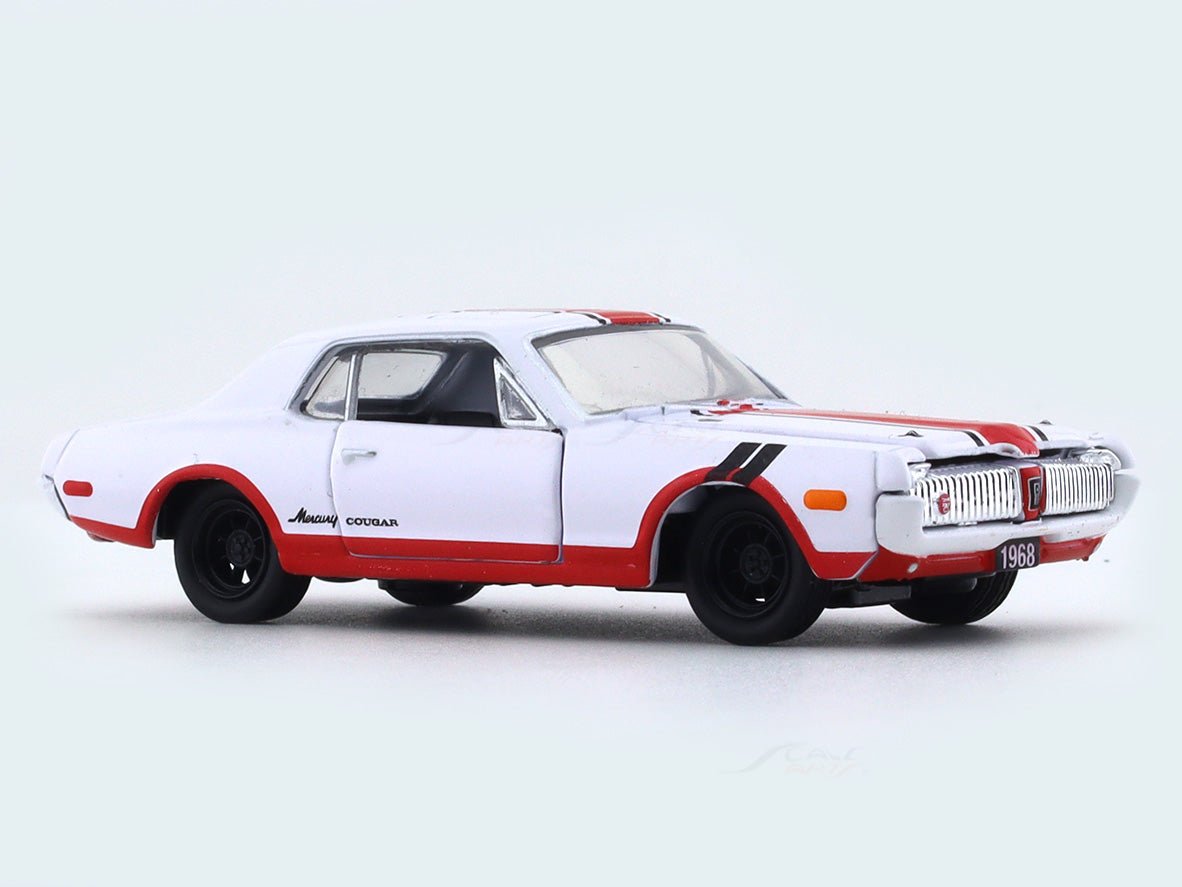 1968 Mercury Cougar white 1:64 M2 Machines diecast scale model collectible