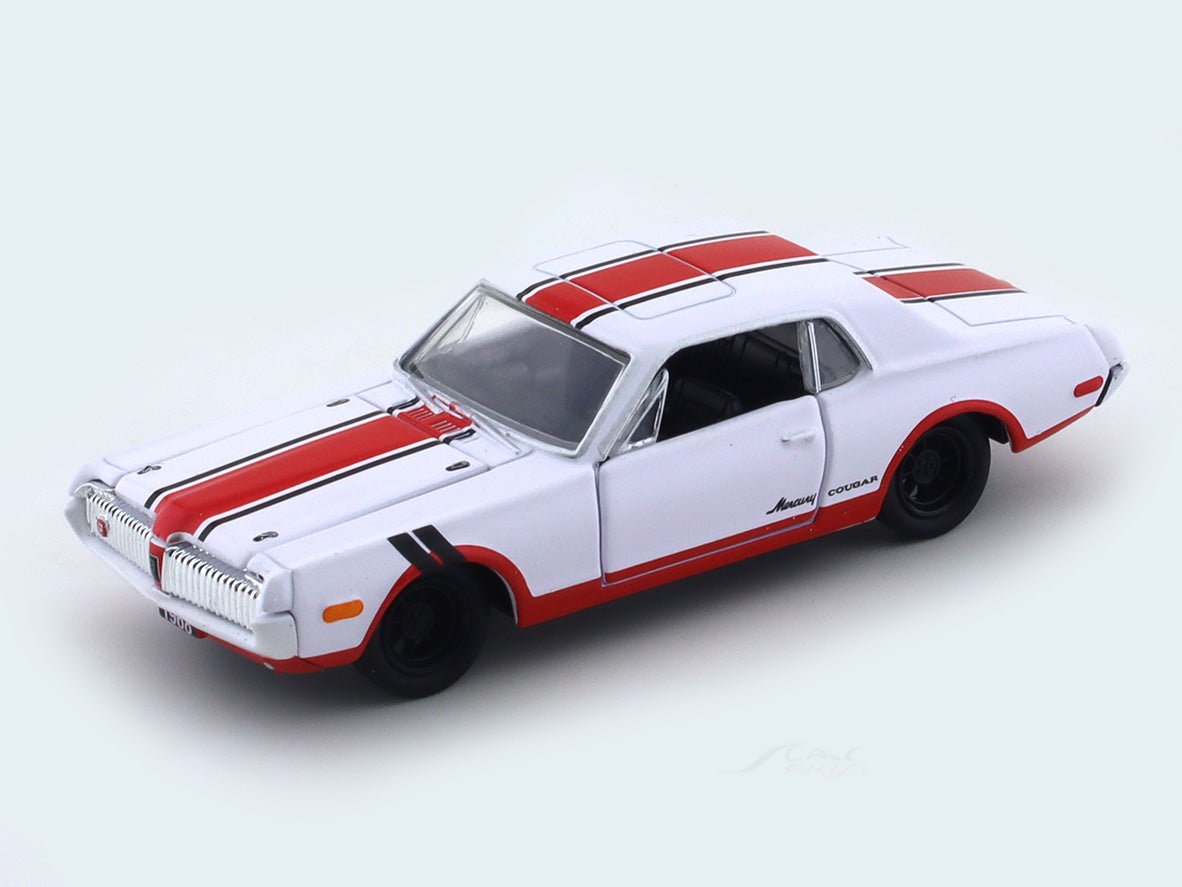 1968 Mercury Cougar white 1:64 M2 Machines diecast scale model collectible
