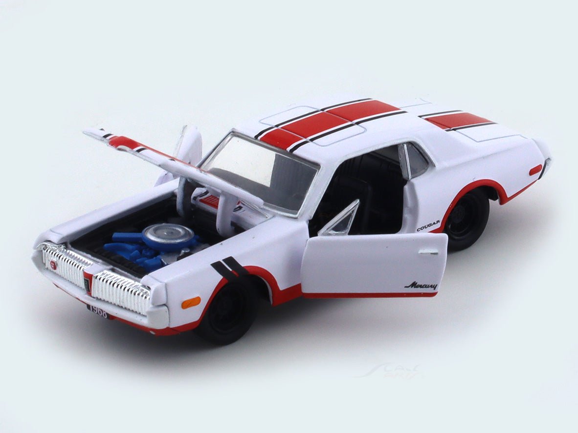 1968 Mercury Cougar white 1:64 M2 Machines diecast scale model collectible
