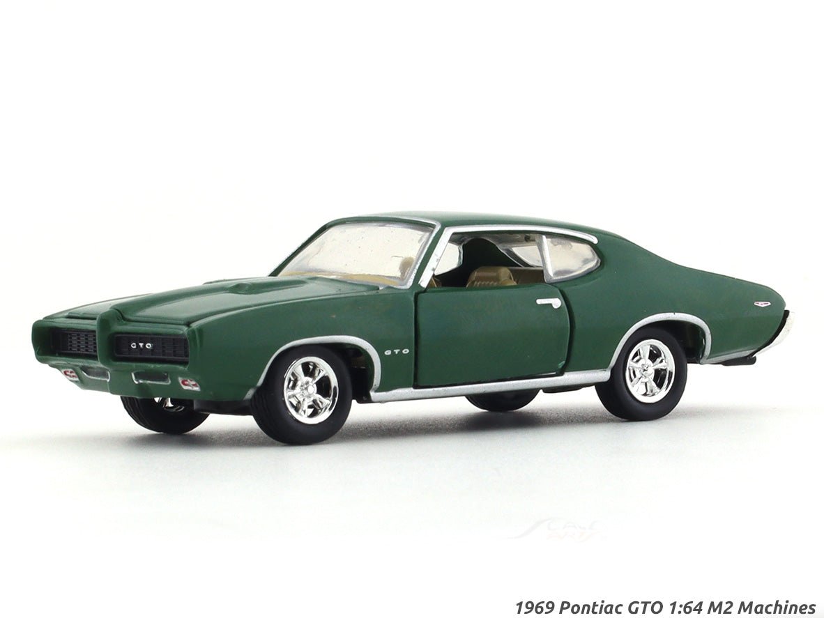1969 Pontiac GTO green 1:64 M2 Machines diecast scale model collectible