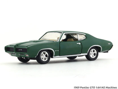 1969 Pontiac GTO green 1:64 M2 Machines diecast scale model collectible