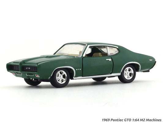 1969 Pontiac GTO green 1:64 M2 Machines diecast scale model collectible