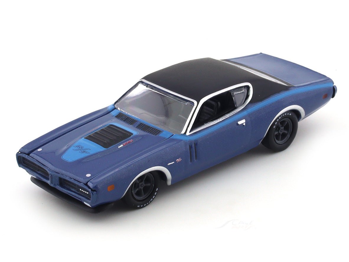 1971 Dodge Charger R/T 440-6-Pack blue 1:64 M2 Machines diecast scale model collectible