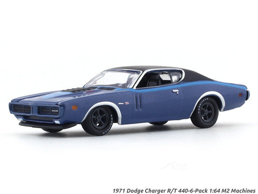 1971 Dodge Charger R/T 440-6-Pack blue 1:64 M2 Machines diecast scale model collectible