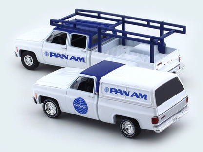 1973 GMC Sierra 3500 “PAN AM” & 1975 GMC Sierra Grande 15 1:64 M2 Machines diecast hauler scale model