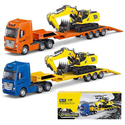 1729 Static Flatbed+Excavator Model