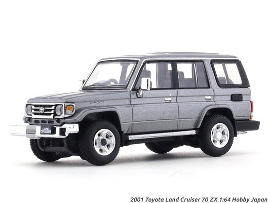 2001 Toyota Land Cruiser 70 ZX grey 1:64 Hobby Japan diecast scale model collectible
