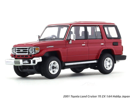2001 Toyota Land Cruiser 70 ZX red 1:64 Hobby Japan diecast scale model collectible