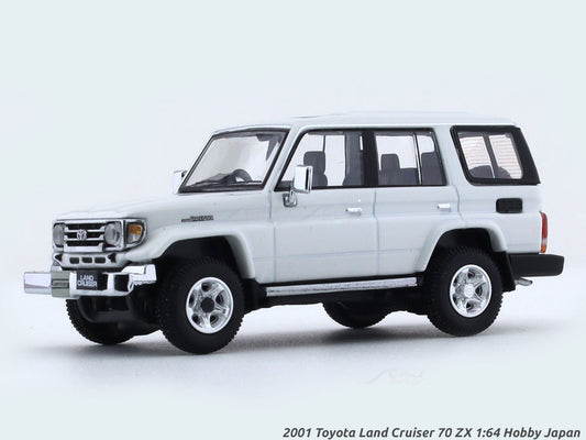 2001 Toyota Land Cruiser 70 ZX white 1:64 Hobby Japan diecast scale model collectible