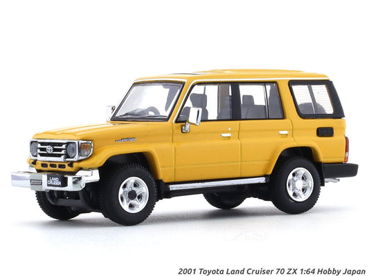 2001 Toyota Land Cruiser 70 ZX yellow 1:64 Hobby Japan diecast scale model collectible