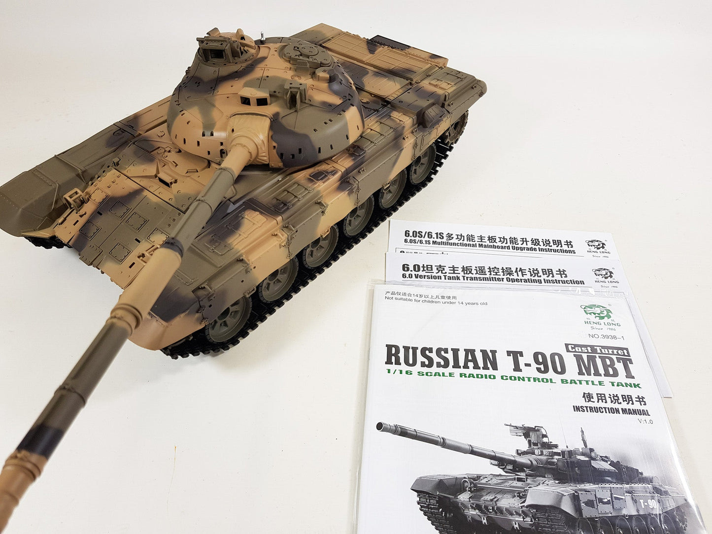 90 RC model Tank - Smoke, Sound, BB Firing, Infrared, Upgraded Metal Suspension Arms