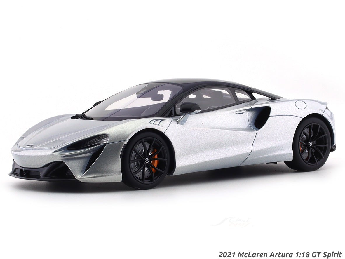 2021 McLaren Artura Ice silver 1:18 GT Spirit Scale Model collectible