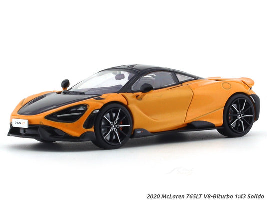2020 McLaren 765LT V8-Biturbo orange 1:43 Solido diecast Scale Model collectible