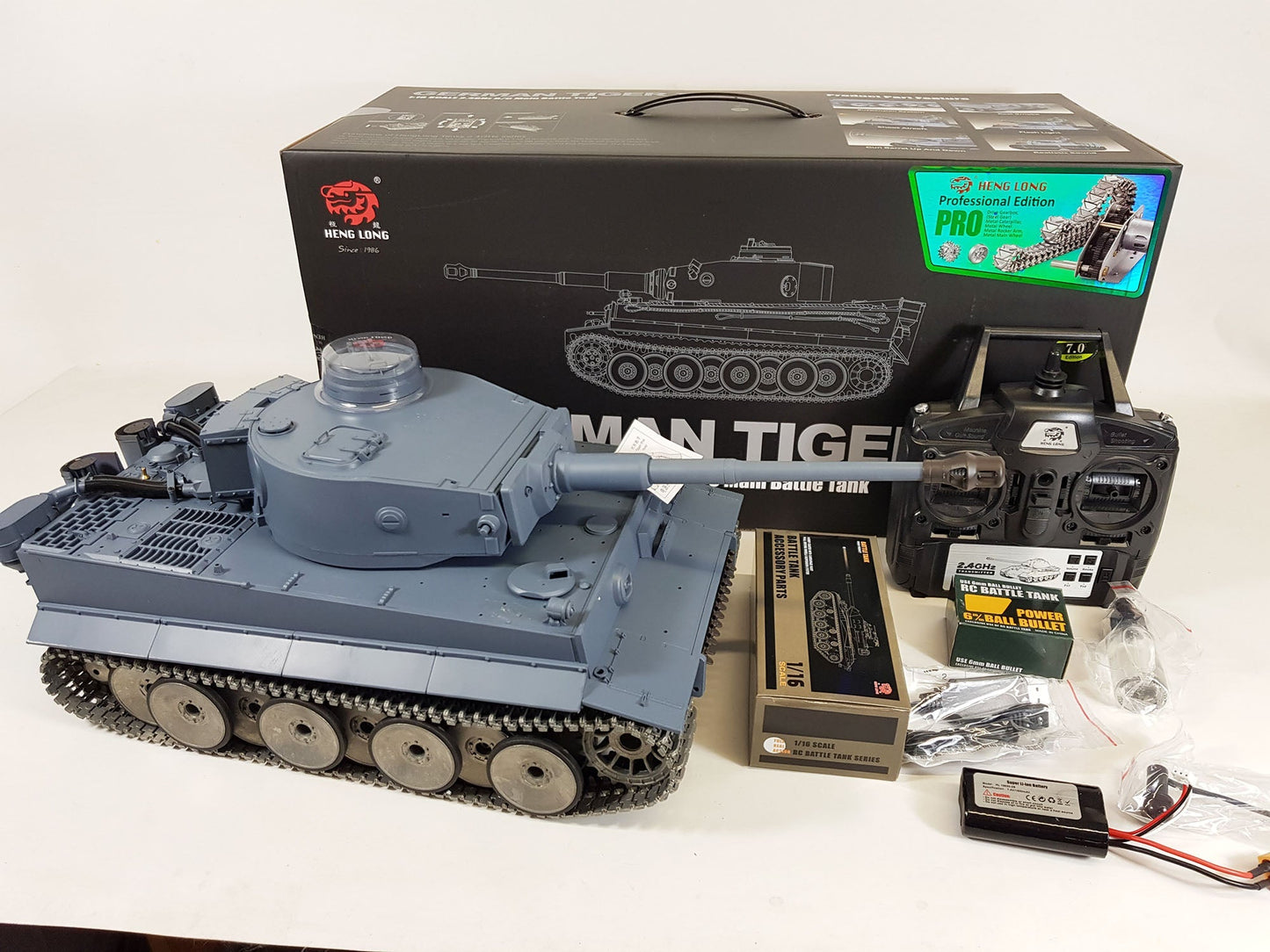 METAL UPGRADED Heng Long Radio Remote Control Rc German Tiger 1 Tank SUPER PRO VERSION 7