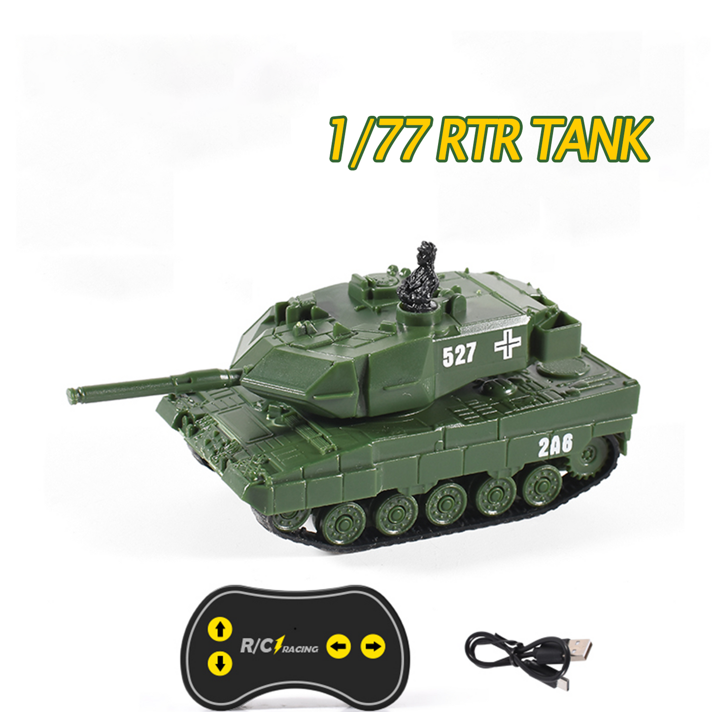 Remote Control 1:77 Scale Battle Tank 2.4G German Panther RTR Mini Toy LED Light Painted and Assembled for Multiplayer Games