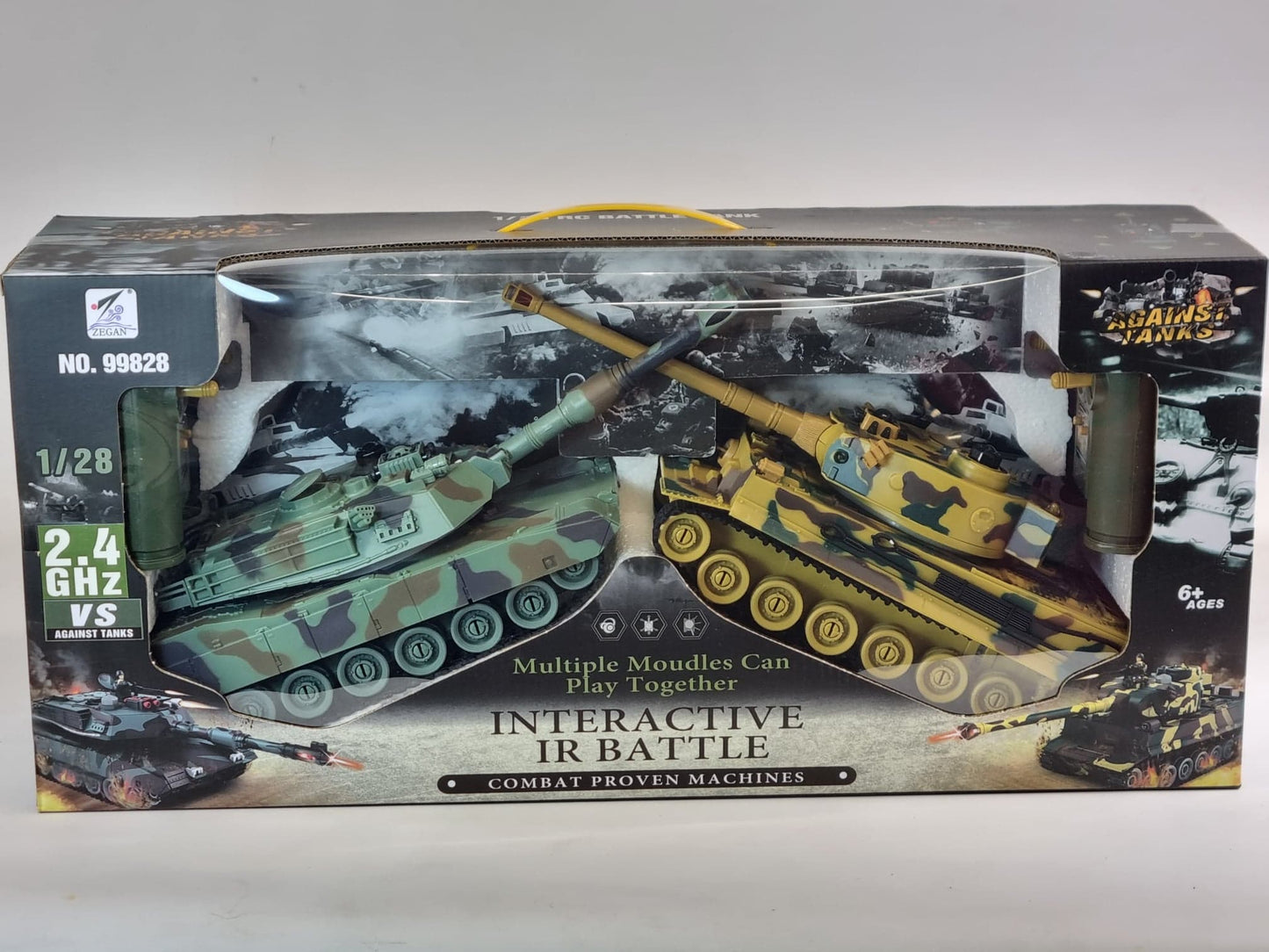Twin Pack Geman Tiger & M1A2 Infra-red Battle Radio Remote Control RC Tank