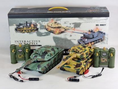 Twin Pack Geman Tiger & M1A2 Infra-red Battle Radio Remote Control RC Tank