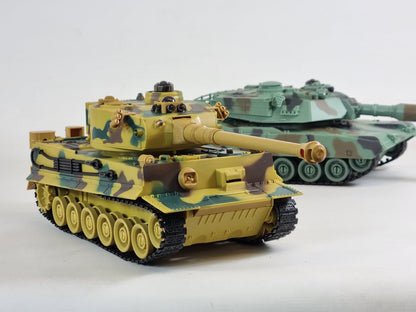 Twin Pack Geman Tiger & M1A2 Infra-red Battle Radio Remote Control RC Tank
