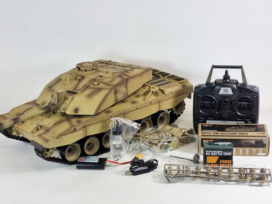 BB Firing Heng Long Challenger 2 Radio Remote Controlled RC Tank Model 1/16 UK 2.4G Smoke Sound Infrared Metal Suspension Arms Version 7
