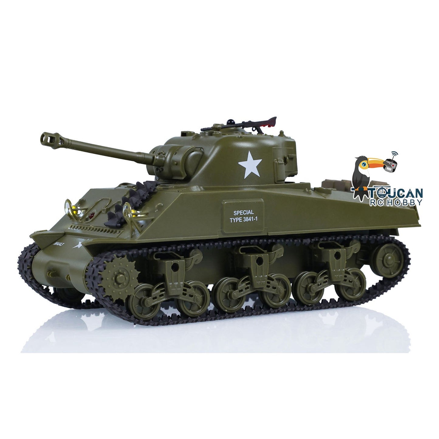 1/30 Heng Long Plastic RC Battle Tank Sherman M4A3 3841-01 2.4G Remote Control Panzer Military Vehicles Painted Assembled