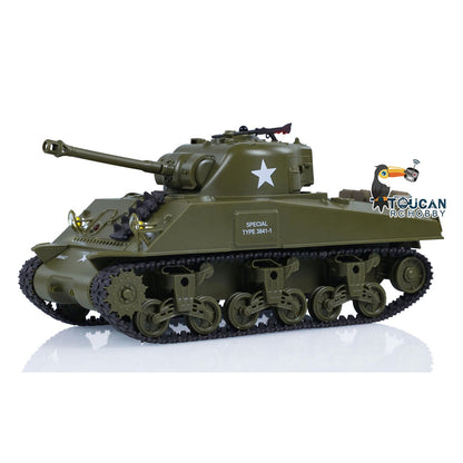 1/30 Heng Long Plastic RC Battle Tank Sherman M4A3 3841-01 2.4G Remote Control Panzer Military Vehicles Painted Assembled