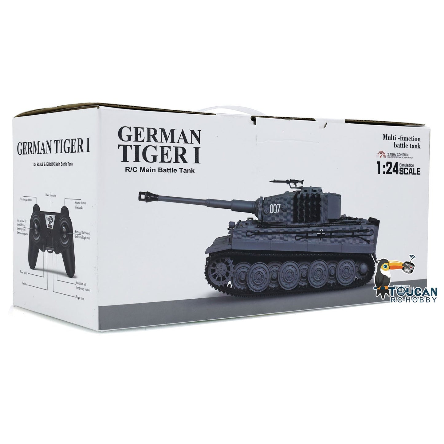Taigen 1/24 RC Battle Tank Tiger I Remote Control Military Tanks Armored Panzer Infrared Combat USB Assembled Painted 217 007